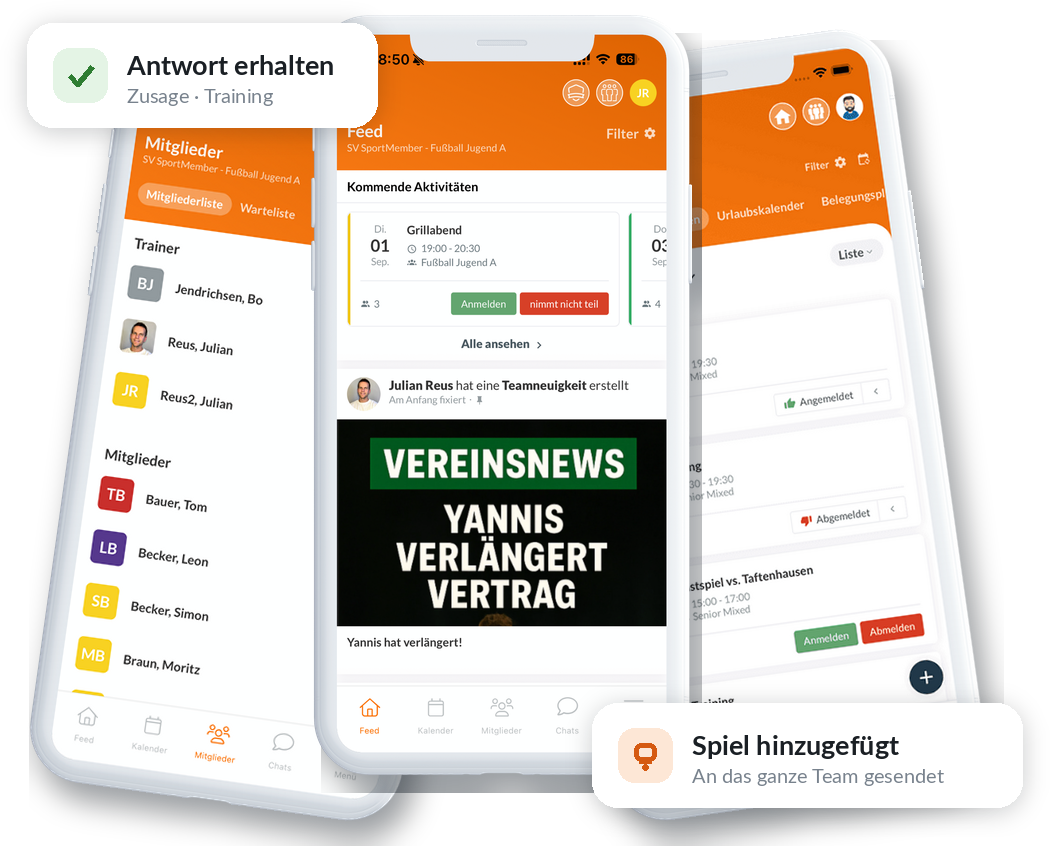 Die SportMember App: Aufstellung und Taktik für die Mannschaft
